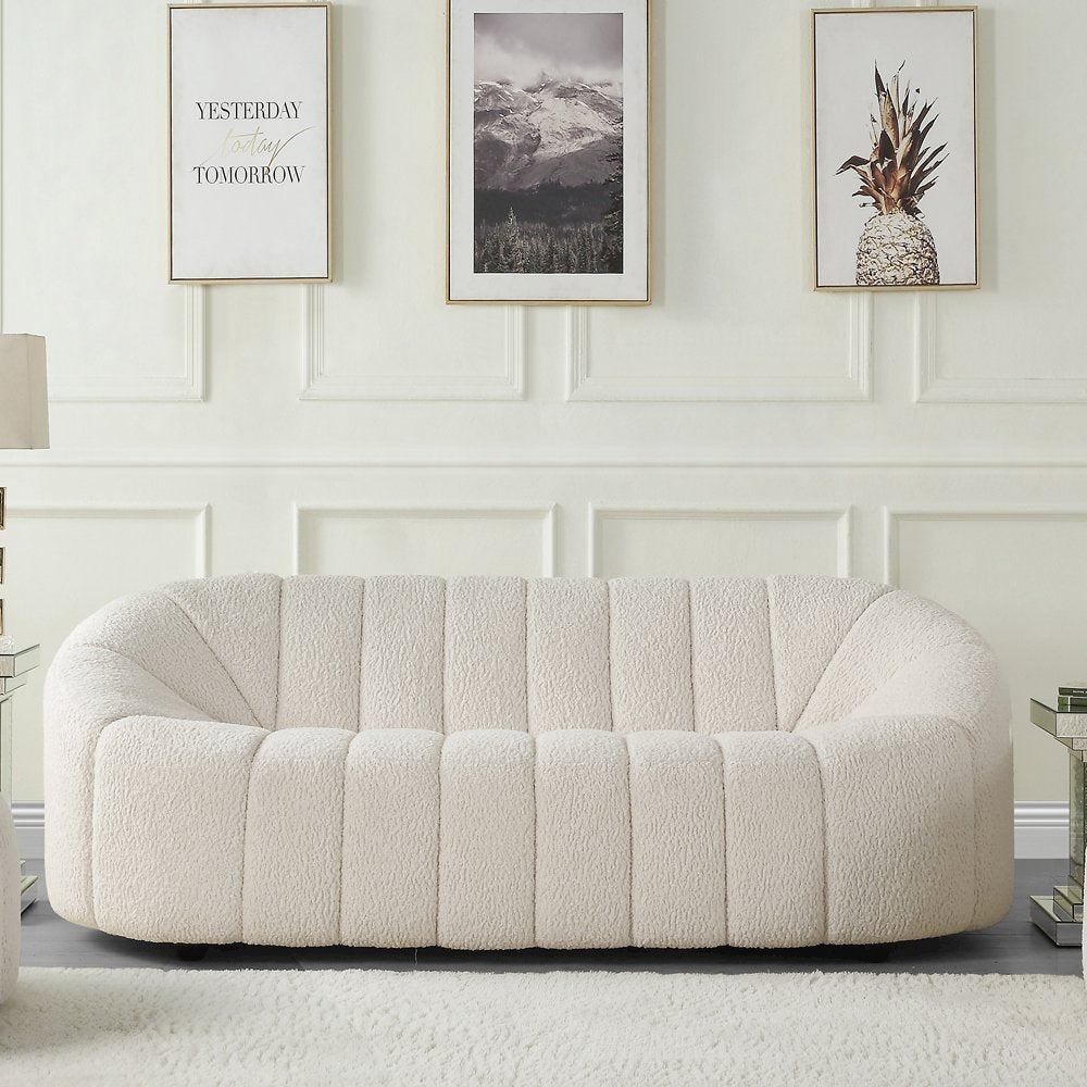 Osmash Sofa, White Teddy Sherpa