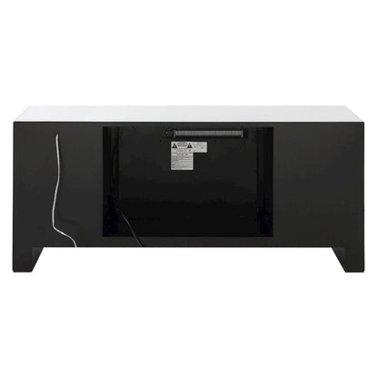 Noralie TV Stand w/Fireplace & LED, Mirrored & Faux Diamonds