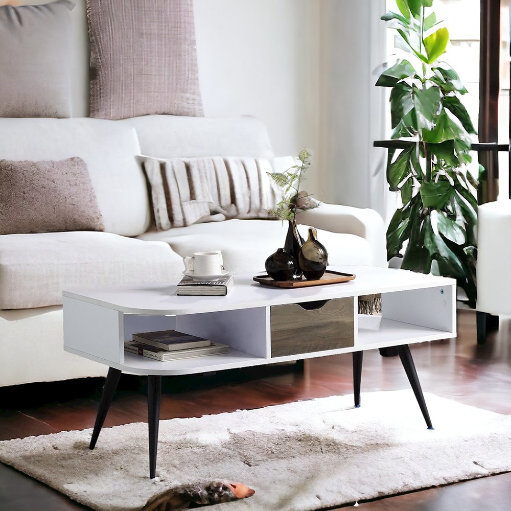 Halima Coffee Table, White & Black