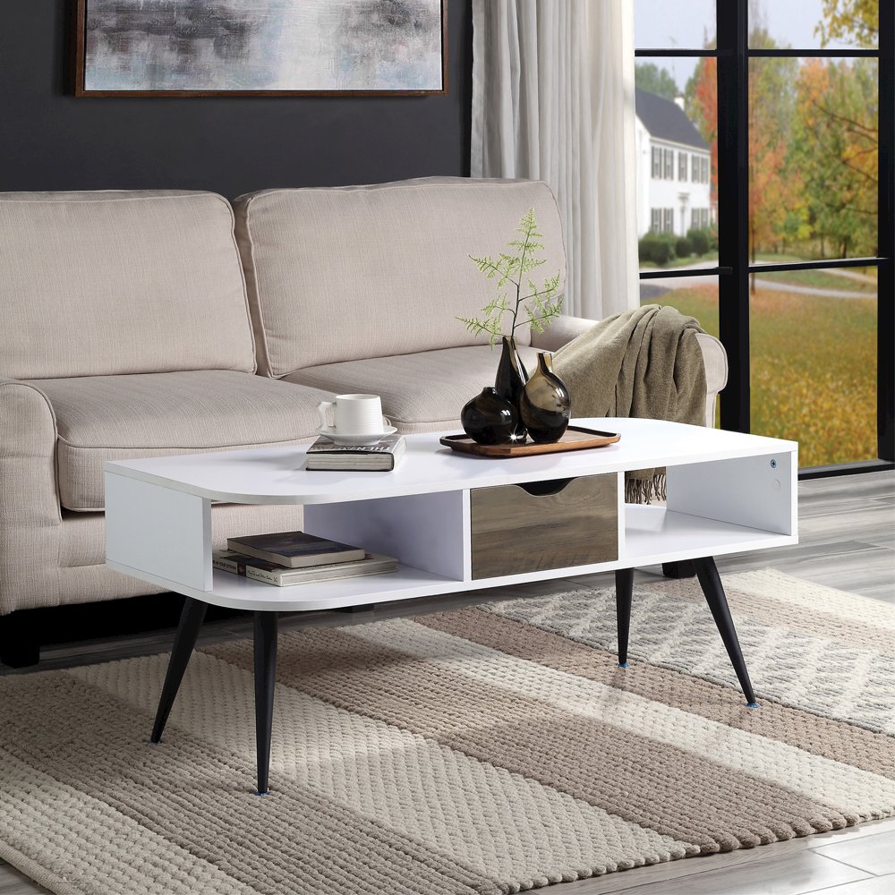 Halima Coffee Table, White & Black