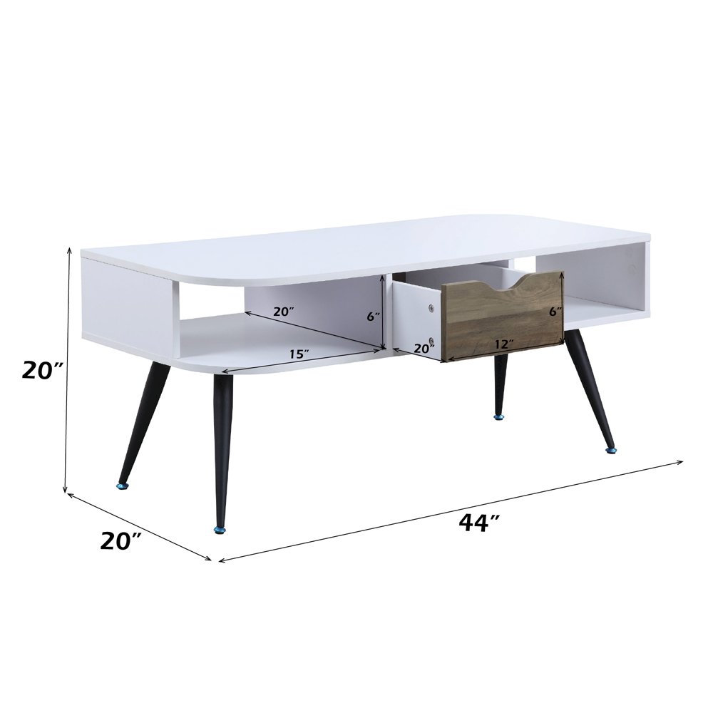 Halima Coffee Table, White & Black