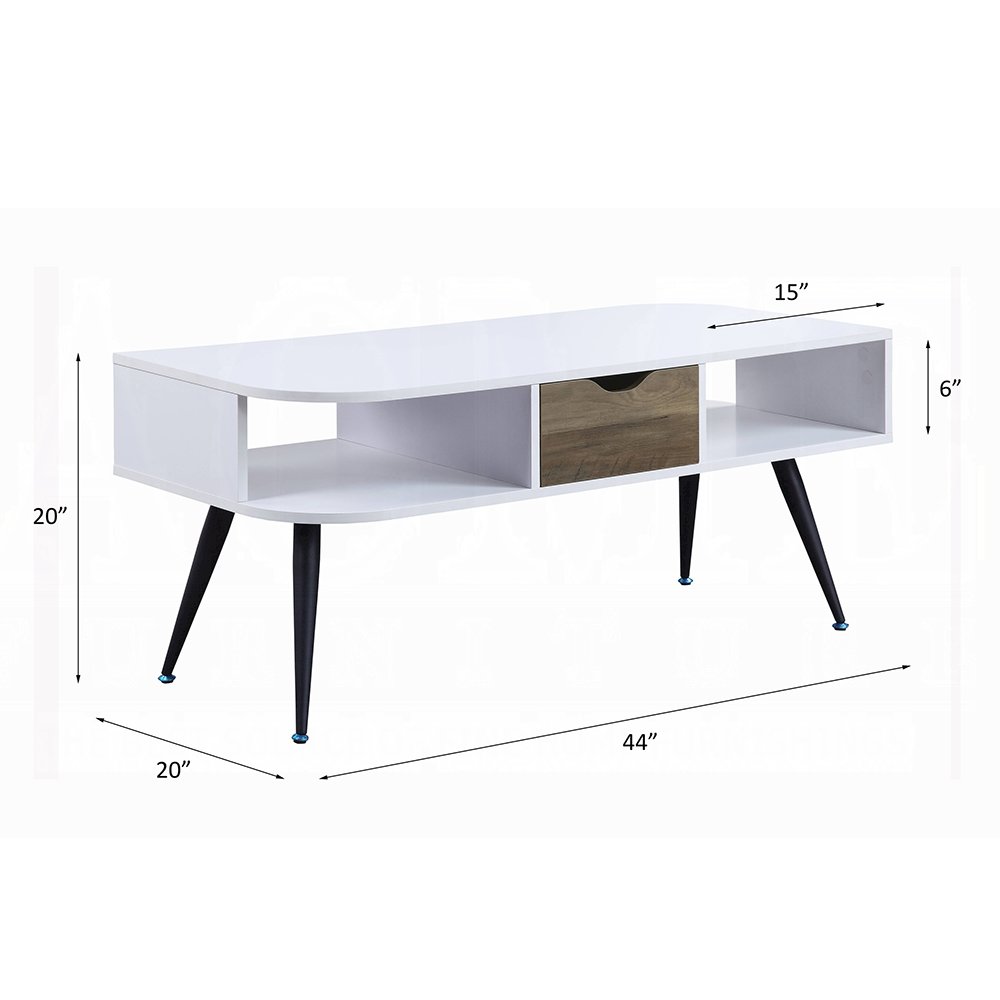 Halima Coffee Table, White & Black