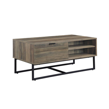 Homare Coffee Table, Rustic Oak & Black