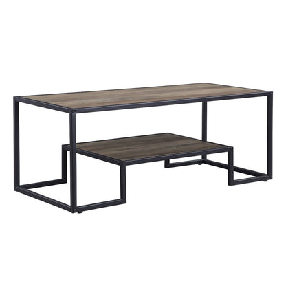 Idella Coffee Table, Rustic Oak & Black