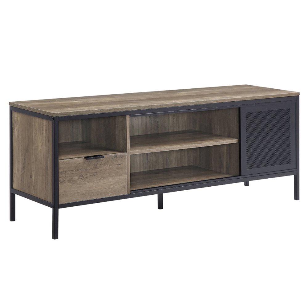 Nantan TV Stand, Rustic Oak & Black