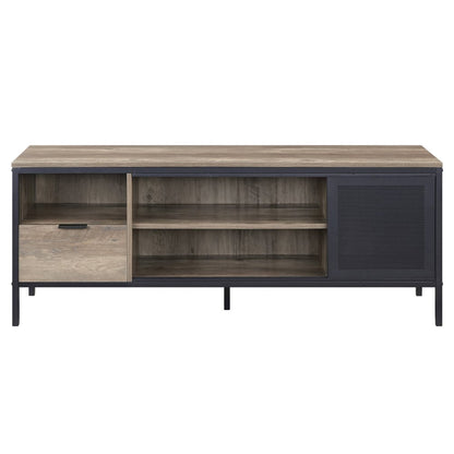 Nantan TV Stand, Rustic Oak & Black