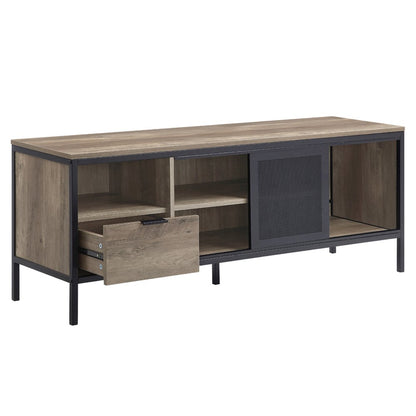 Nantan TV Stand, Rustic Oak & Black