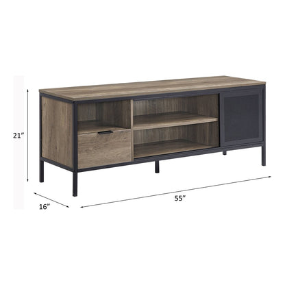 Nantan TV Stand, Rustic Oak & Black