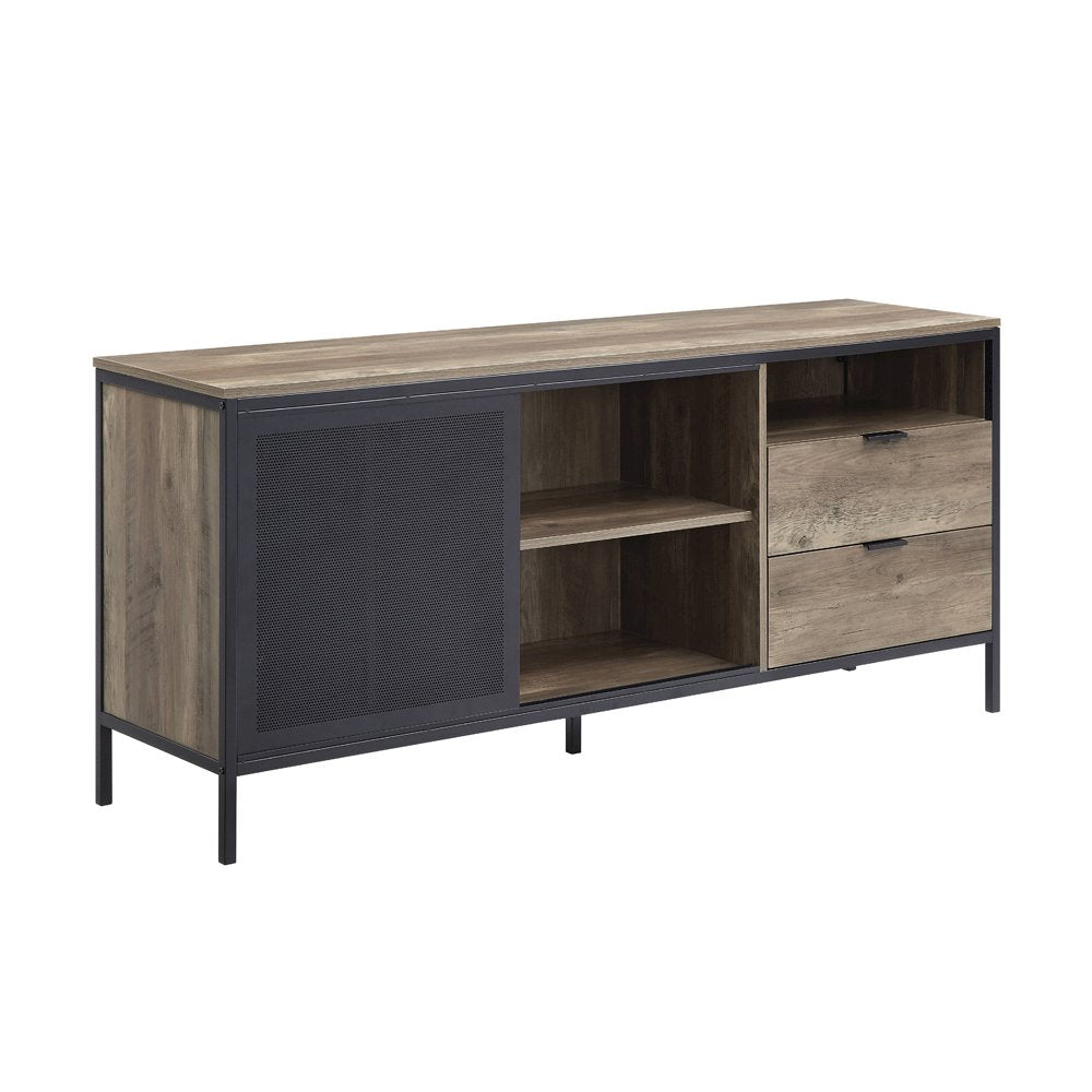 Nantan TV Stand, Rustic Oak & Black