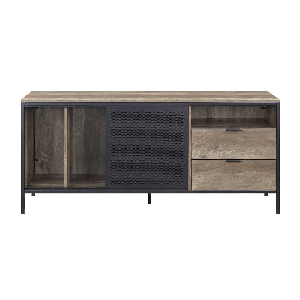 Nantan TV Stand, Rustic Oak & Black