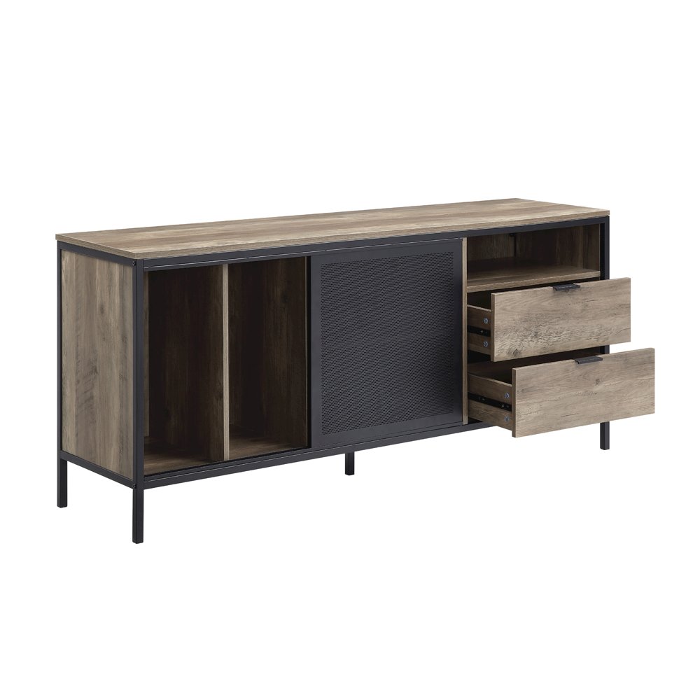 Nantan TV Stand, Rustic Oak & Black