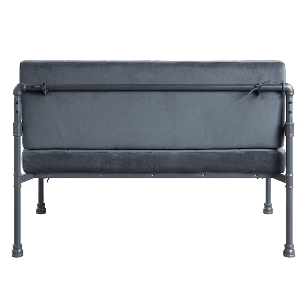Brantley Loveseat, Gray Velvet & Sandy Gray