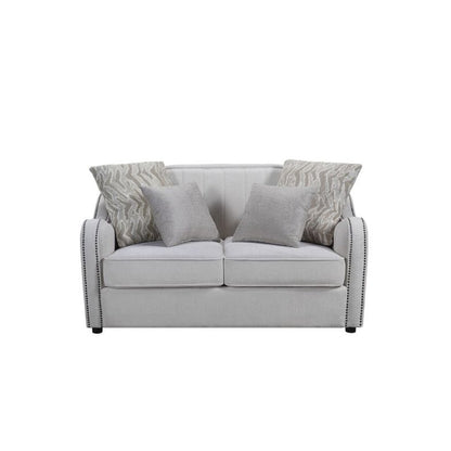 Mahler Loveseat w/4 Pillows, Beige Linen