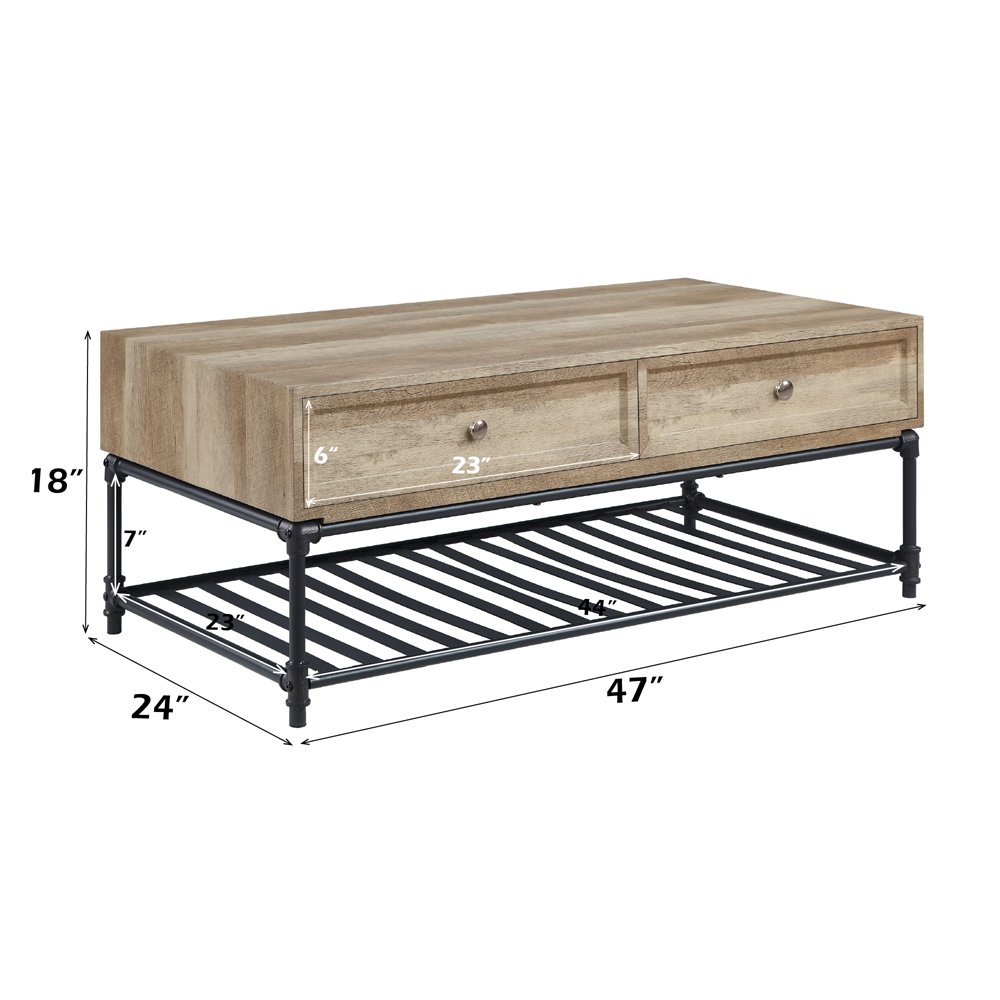 Brantley Coffee Table, Oak & Sandy Black