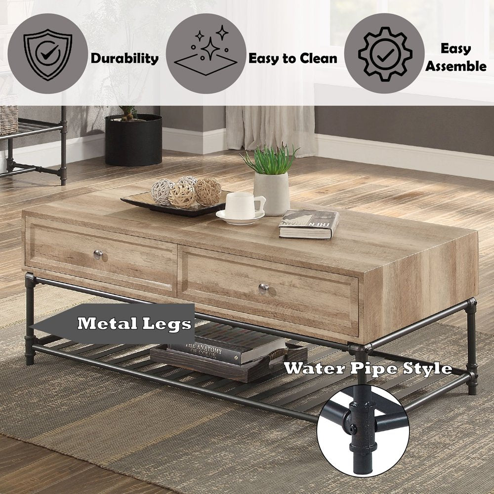 Brantley Coffee Table, Oak & Sandy Black