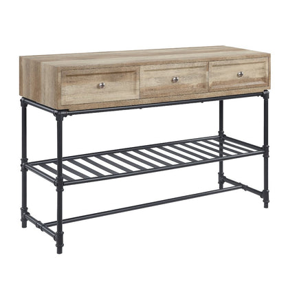 Brantley Sofa Table, Oak & Sandy Black