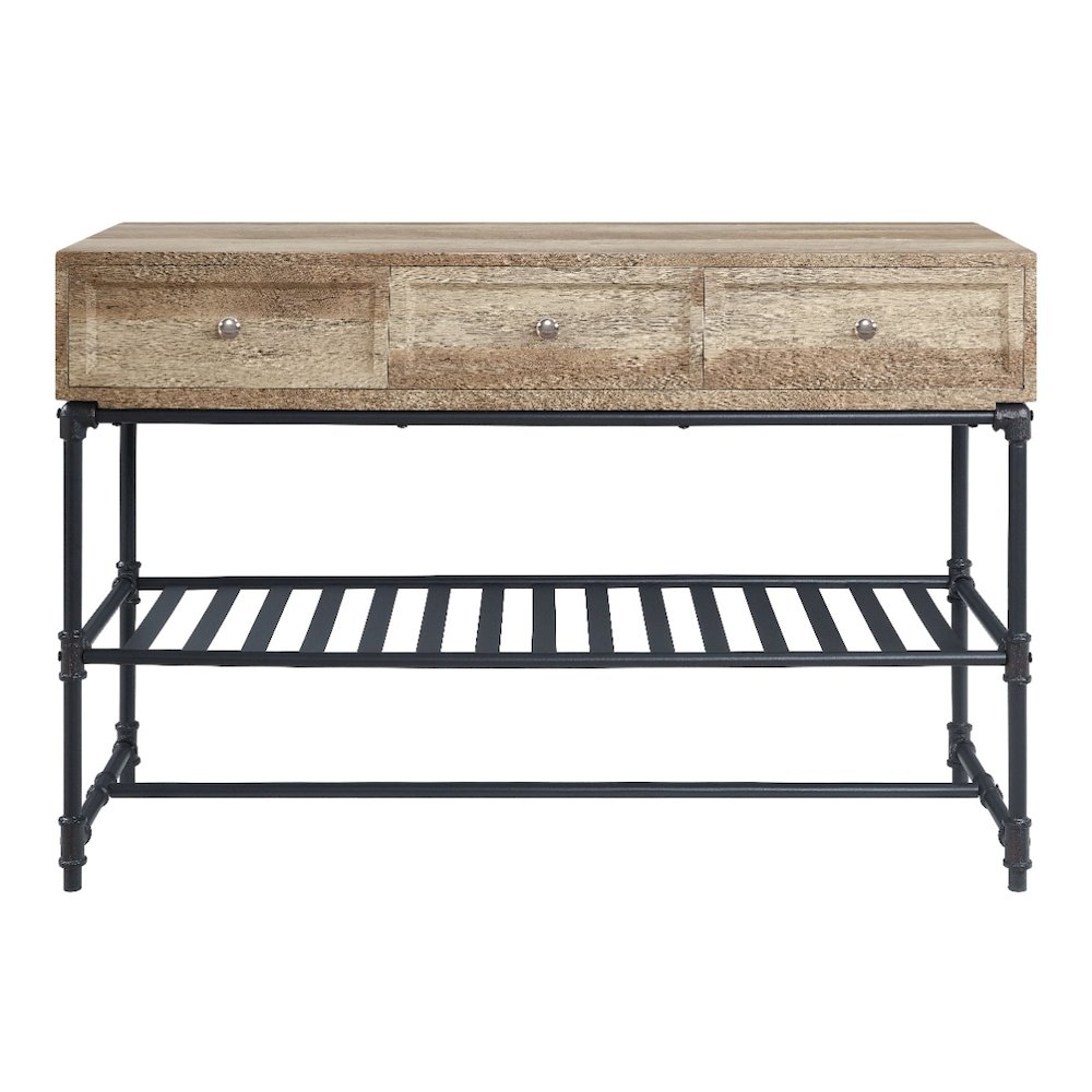 Brantley Sofa Table, Oak & Sandy Black
