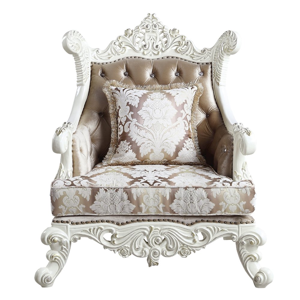Vanaheim Chair w/Pillow, Fabric & Antique White