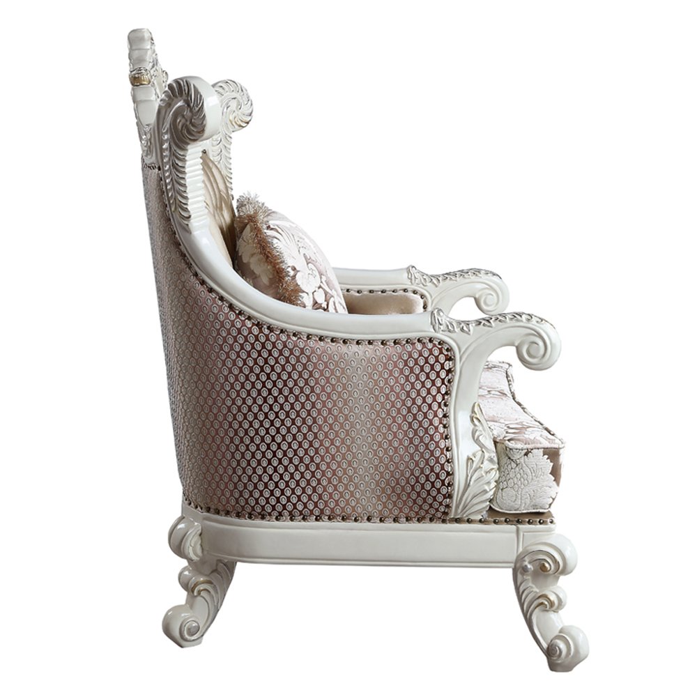 Vanaheim Chair w/Pillow, Fabric & Antique White