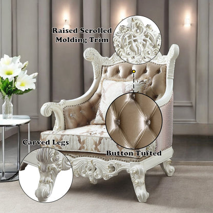 Vanaheim Chair w/Pillow, Fabric & Antique White
