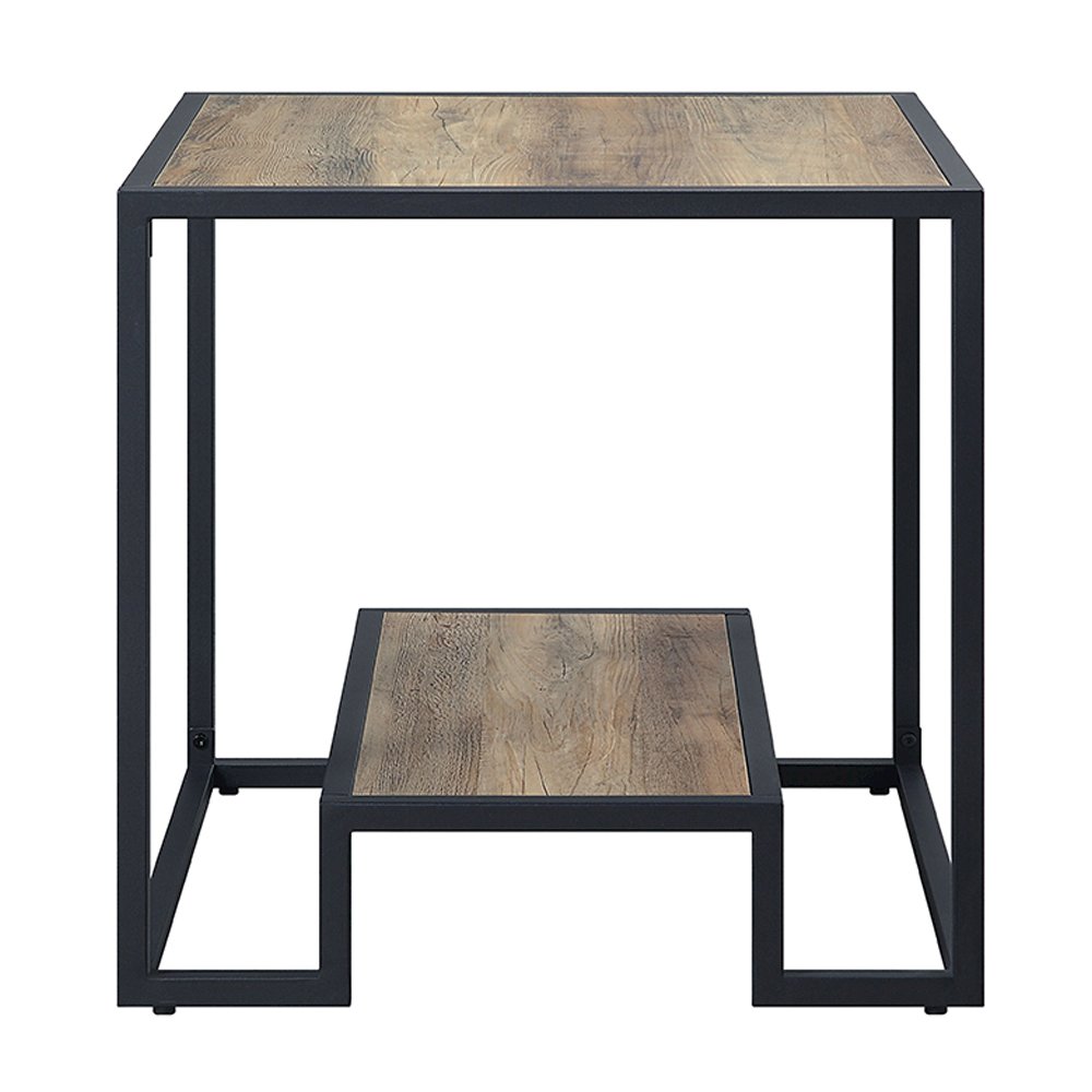 Idella End Table, Rustic Oak & Black
