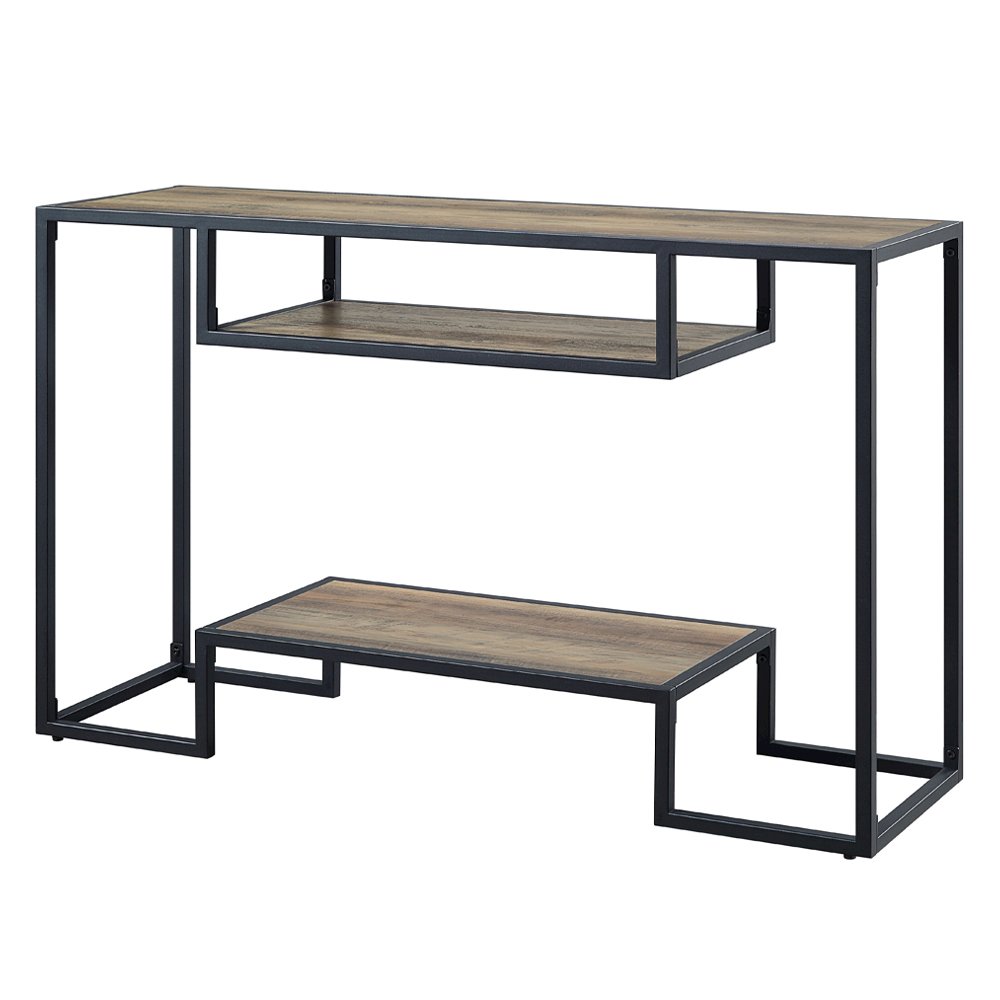 Idella Sofa Table, Rustic Oak & Black