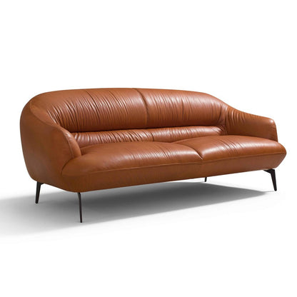 Leonia Sofa, Cognac Tan Top Grain Leather