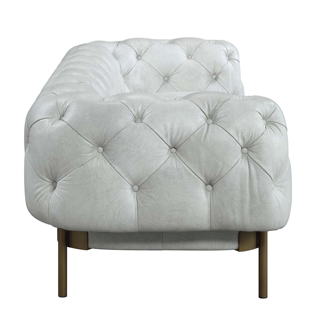 Ragle Sofa, Vintage White Top Grain Leather