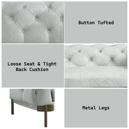 Ragle Sofa, Vintage White Top Grain Leather