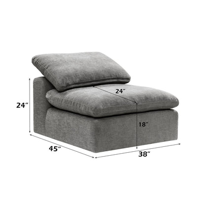 Naveen Modular - Armless Chair, Gray Linen
