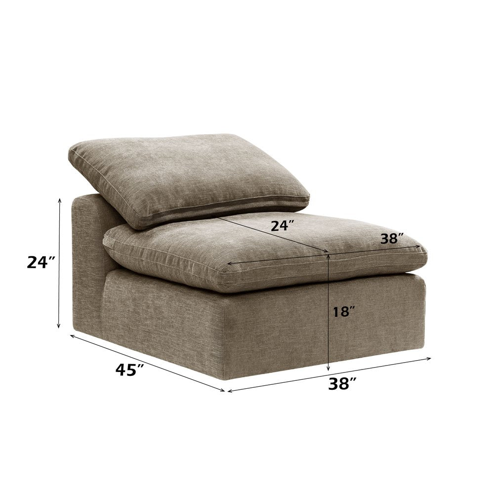 Naveen Modular - Armless Chair, Khaki Linen