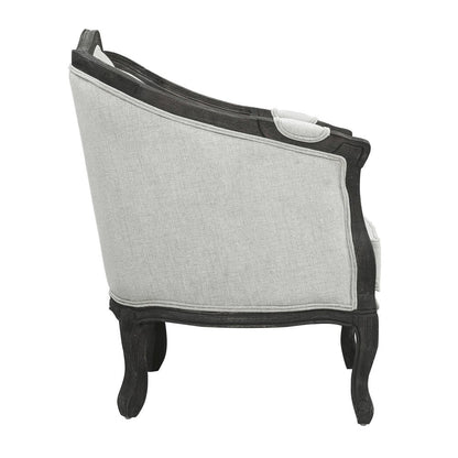 Samael Loveseat w/2 Pillows, Gray Linen & Dark Brown