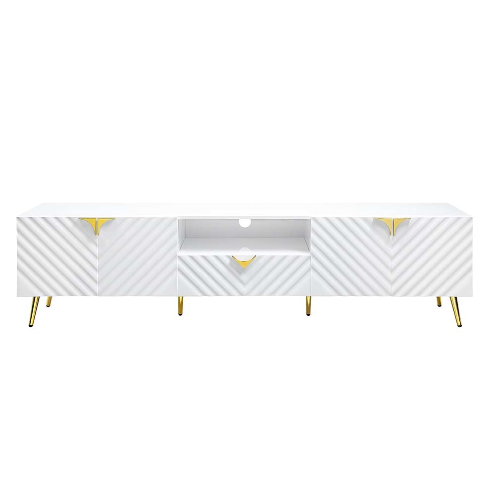 Gaines TV Stand, White High Gloss