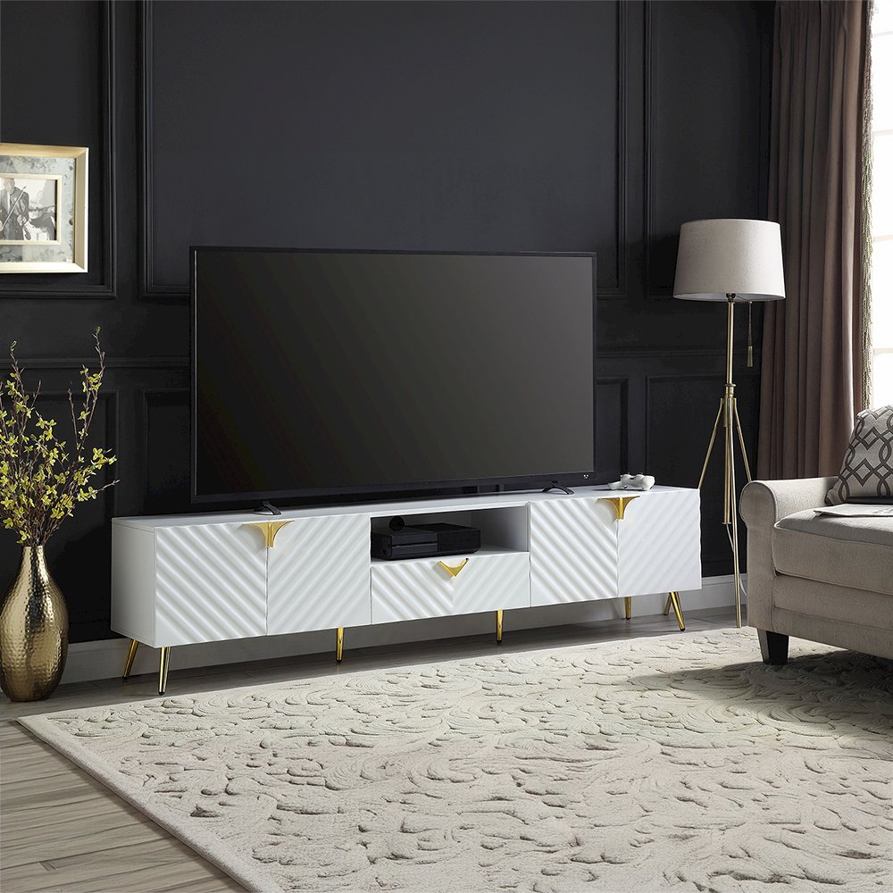 Gaines TV Stand, White High Gloss