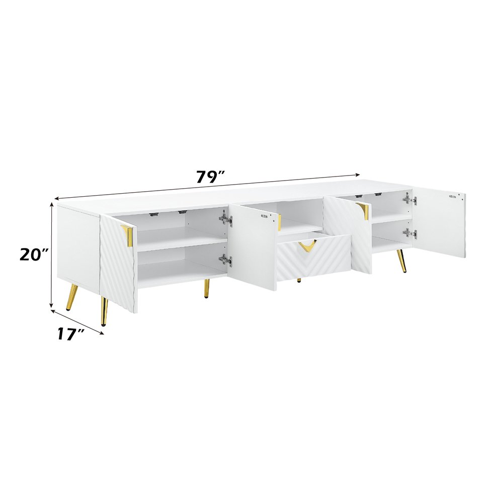 Gaines TV Stand, White High Gloss