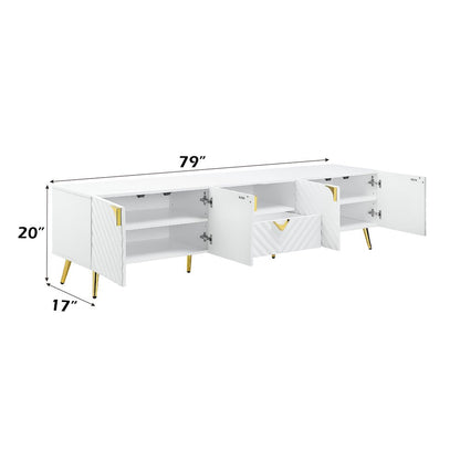 Gaines TV Stand, White High Gloss