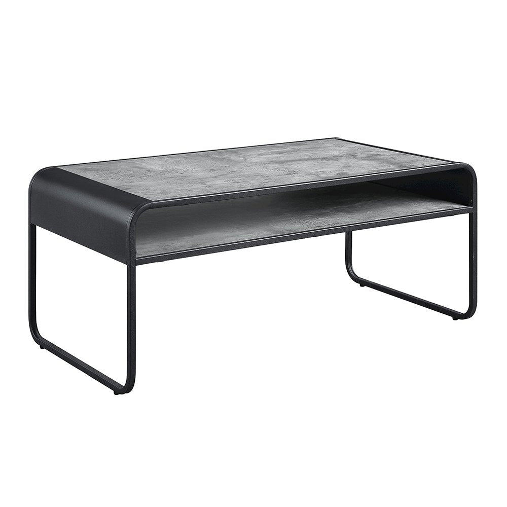Raziela Coffee Table, Concrete Gray & Black