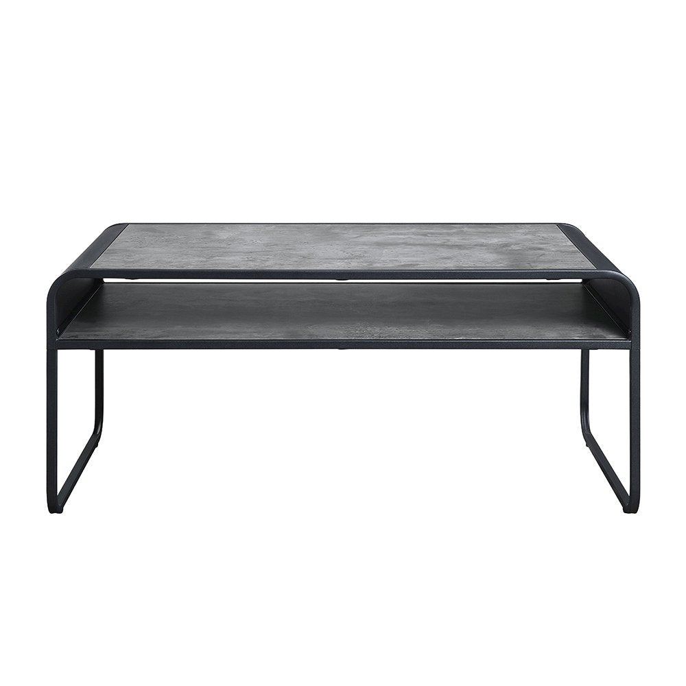 Raziela Coffee Table, Concrete Gray & Black