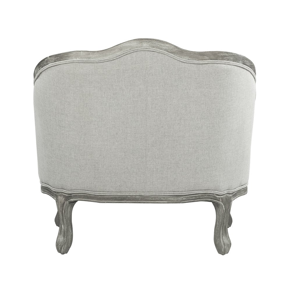 Samael Chair w/Pillow, Gray Linen & Gray Oak