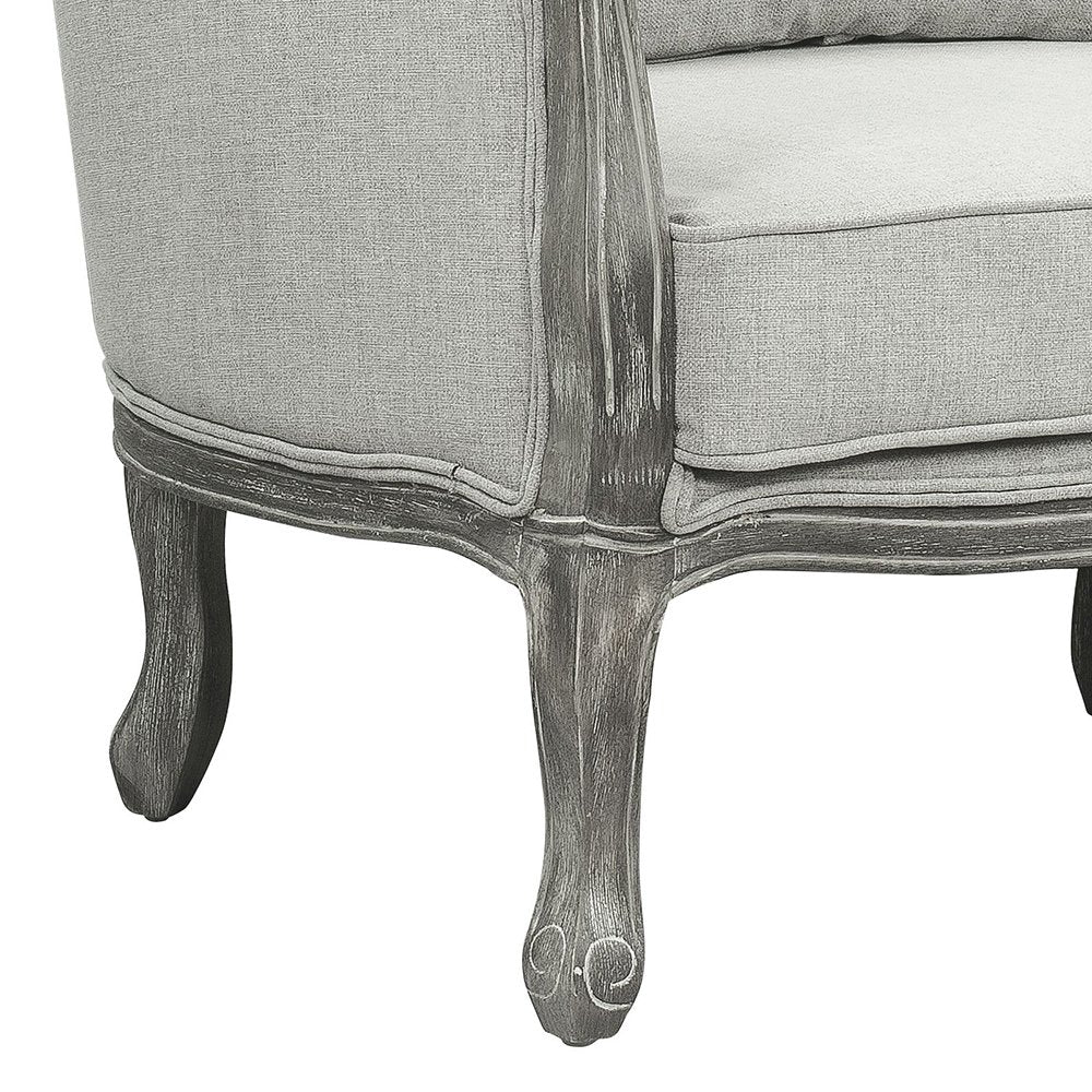 Samael Chair w/Pillow, Gray Linen & Gray Oak