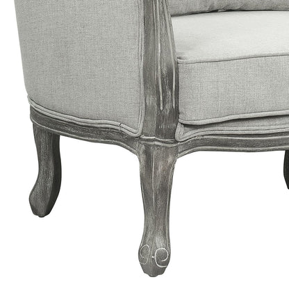 Samael Chair w/Pillow, Gray Linen & Gray Oak