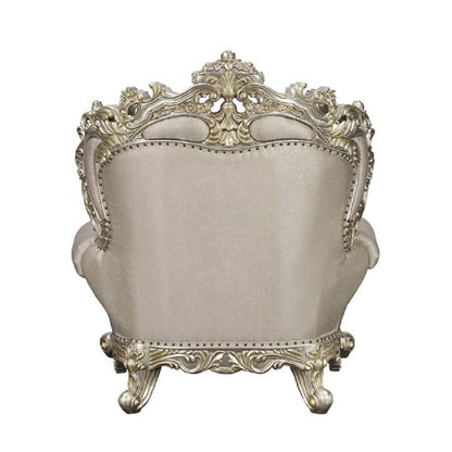 Danae Chair w/2 Pillows, Fabric, Champagne & Gold