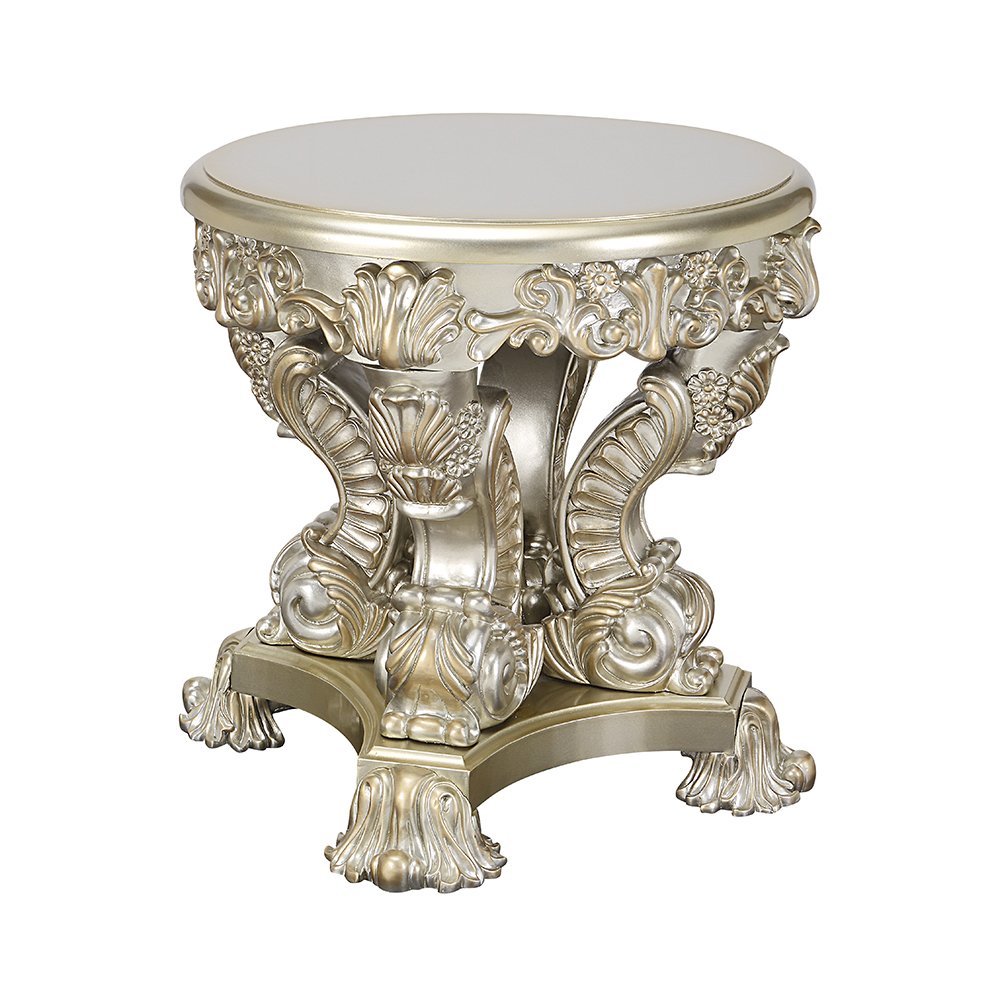 Sorina End Table, Antique Gold