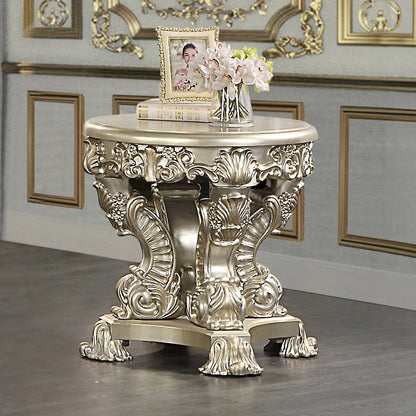 Sorina End Table, Antique Gold