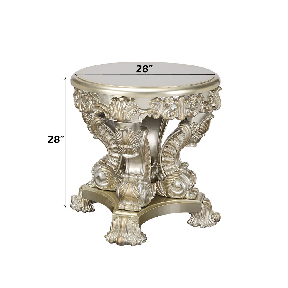 Sorina End Table, Antique Gold