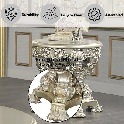 Sorina End Table, Antique Gold