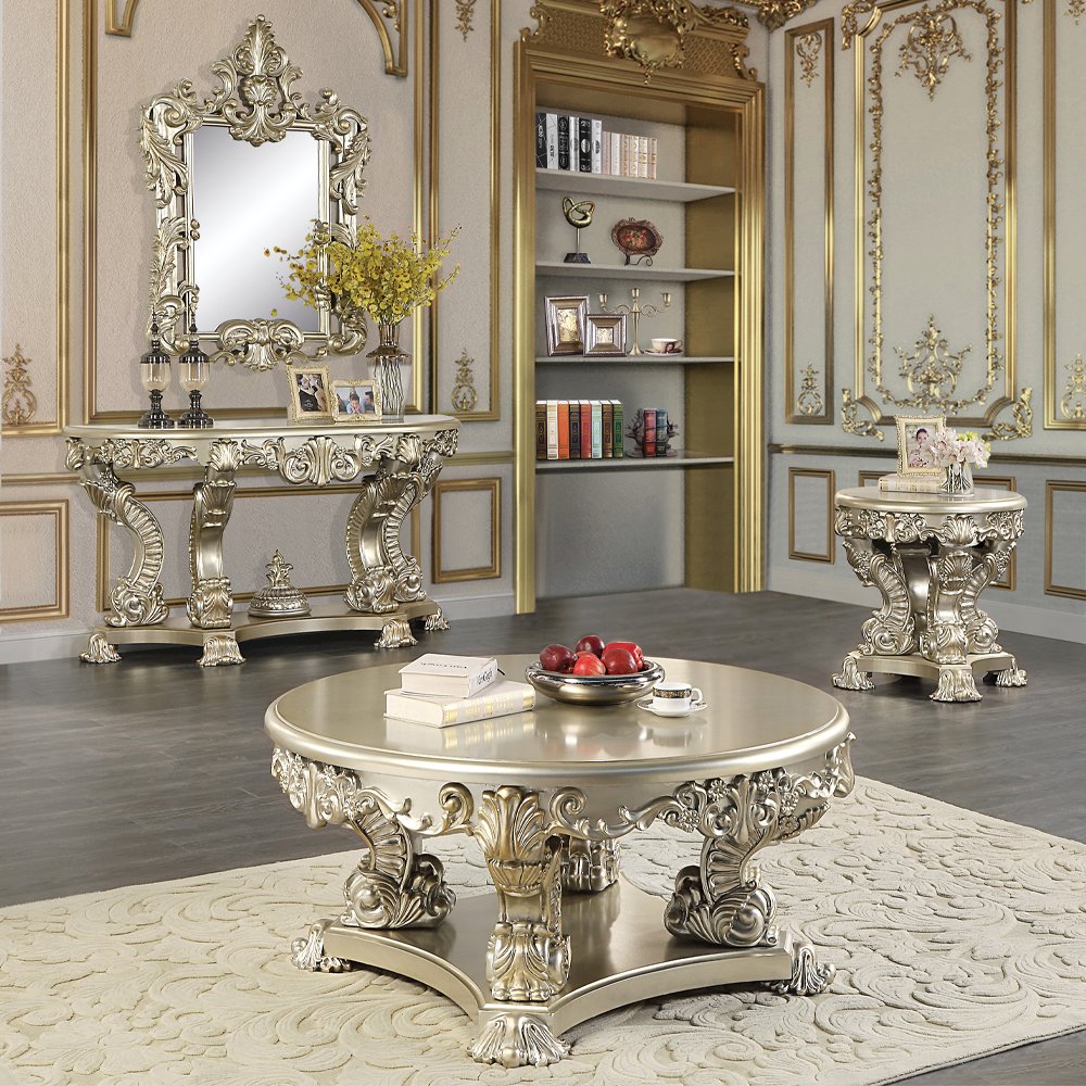 Sorina End Table, Antique Gold