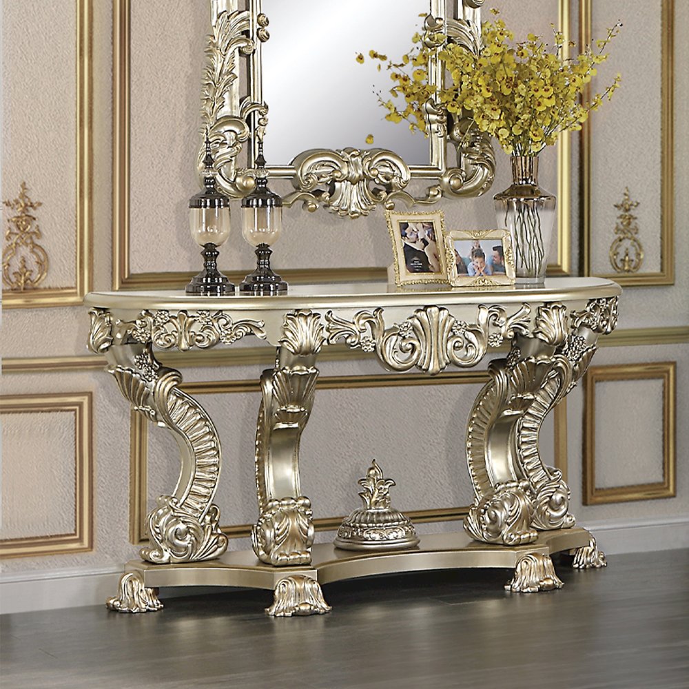 Sorina Sofa Table, Antique Gold