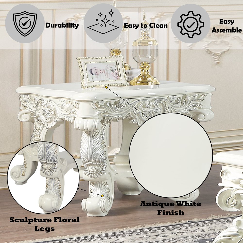 Adara End Table, Antique White