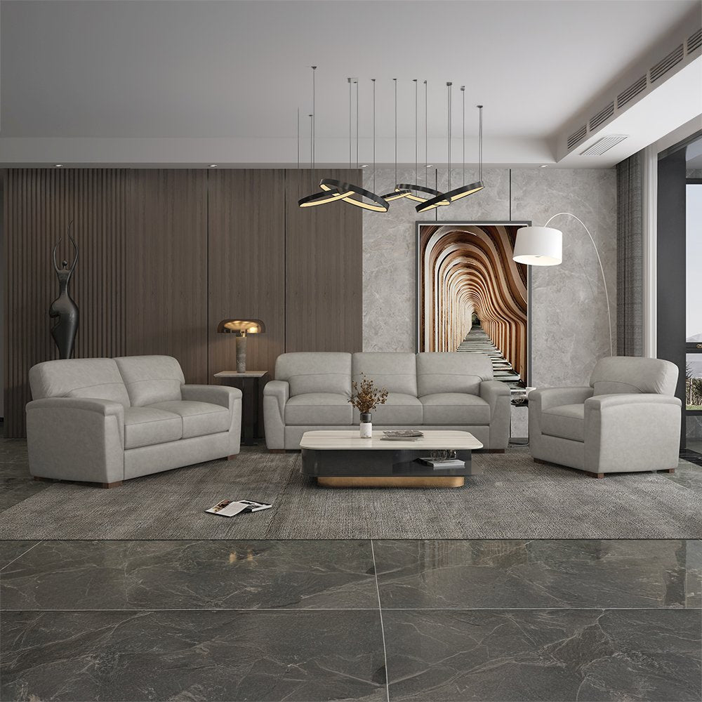 Cornelia Chair, Pearl Gray Top Grain Leather